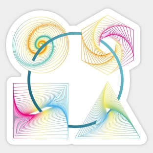 Futuristic hexagons in pastel Sticker